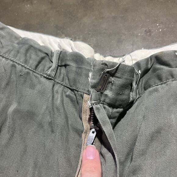 Vintage 50s Green Straight Leg Cotton Workwear Chinos 26x31 - Picture 5 of 8